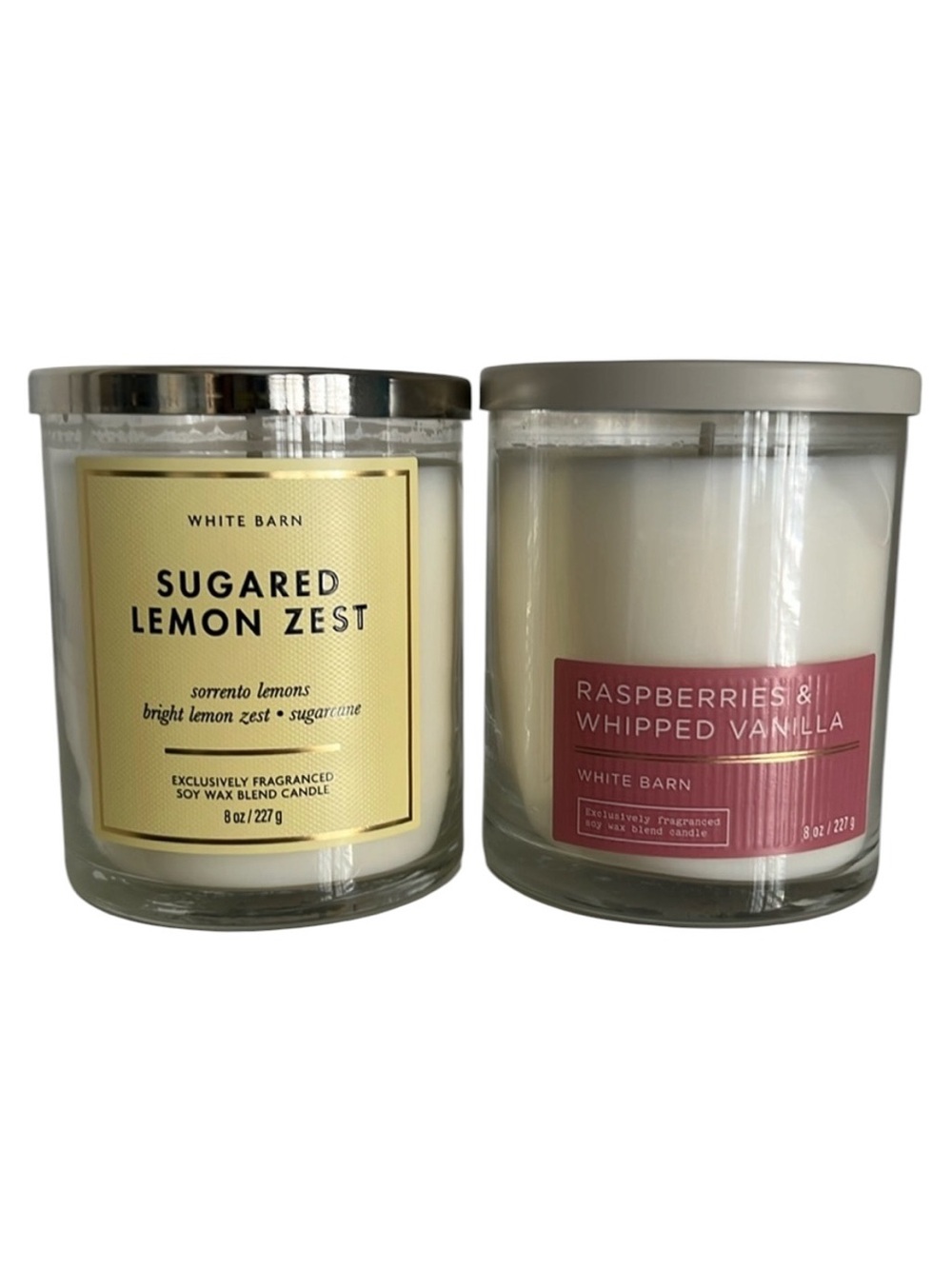 White Barn Sugared Lemon Zest Candle & Raspberries Whipped Vanilla - Picture 1 of 5